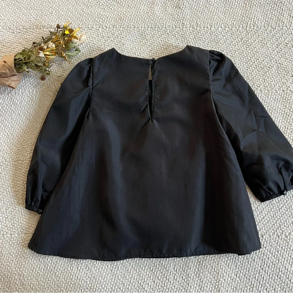 Ralph Lauren Black Bow Front Blouse 18m
